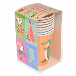 8 Colourful Creatures Paper Cups