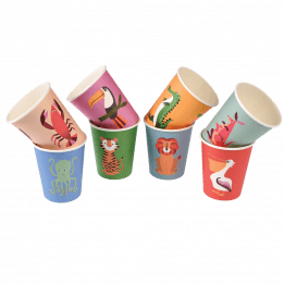 8 Colourful Creatures Paper Cups