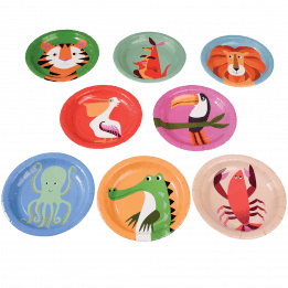 8 Colourful Creatures Paper Plates