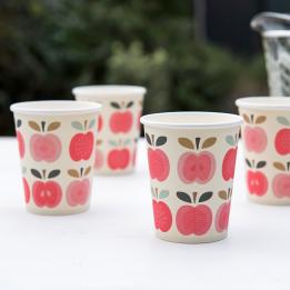 Vintage Apple Paper Cups (set Of 8)