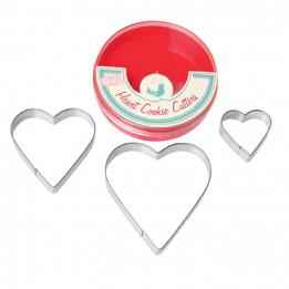 Set Of 3 Heart Cookie Cutters