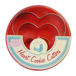 Set Of 3 Heart Cookie Cutters