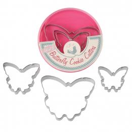 Set Of 3 Butterfly Cookie Cutters