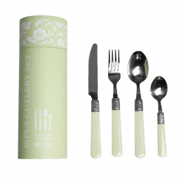 Set Of 16 Pistachio Green Cutlery