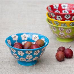 Blue Hand Painted Daisy Bowl