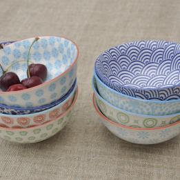 Japanese Blossom Bowl Blue Trellis