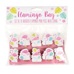 Flamingo Bay Wooden Pegs (string Of 10)