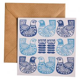 Folk Bird Greetings Card
