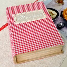 Gingham Recipe Book Storage Box