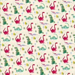 Green Dinosaur Wrapping Paper (5 Sheets)