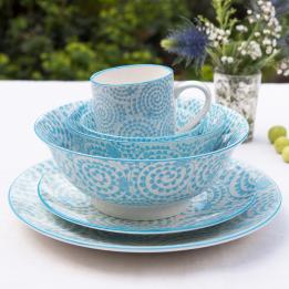 Japanese Side Plate Blue Swirls