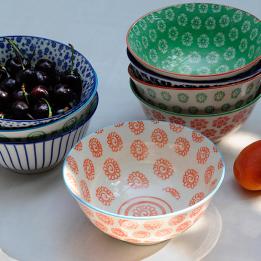 Large Japanese Bowl Blue Daisy