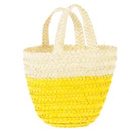 Yellow Woven Flower Basket