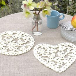 Ivory Lovebird Heart Felt Placemat