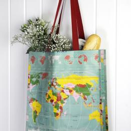 World Map Design Shopping Bag