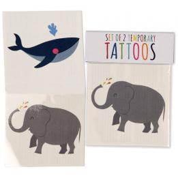 Elephant And Whale Temporary Tattoos