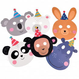 Party Animal Face Masks (pack Of 6)