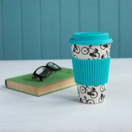 Bicycle Rider'S Bamboo Travel Mug