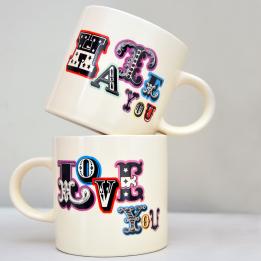 Billboard Font Love/hate Mug
