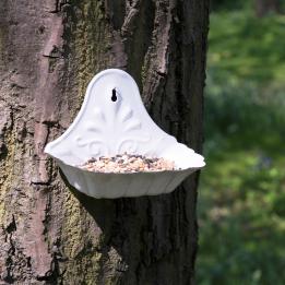 White Enamel Bird Feeder