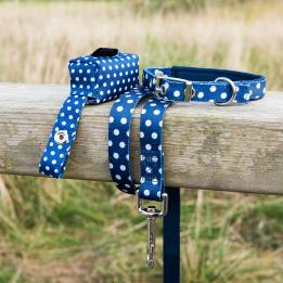 Blue Polka Dot Poop Bag Holder