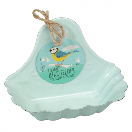 Turquoise Enamel Bird Feeder