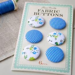 Assorted Blue Fabric Buttons