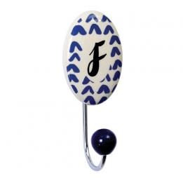 Painted Ceramic Letter Hook F