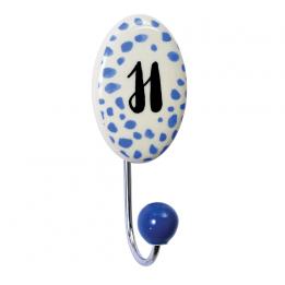 Painted Ceramic Letter Hook H