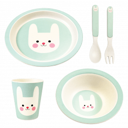 Bonnie The Bunny Bamboo Tableware (set Of 5)
