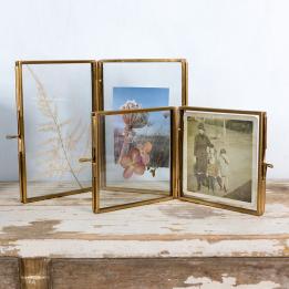 Brass 4 Sided Square Photo Frame