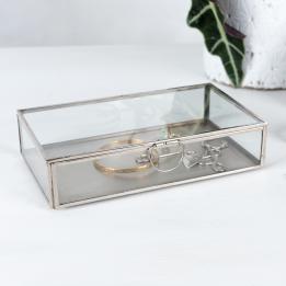 Brass Trinket Box In Silver