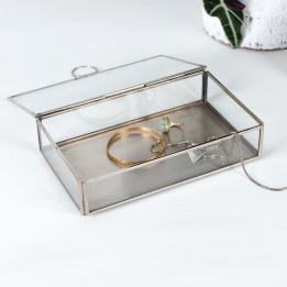 Brass Trinket Box In Silver