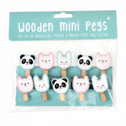 Miko And Friends Wooden Pegs (string Of 10)