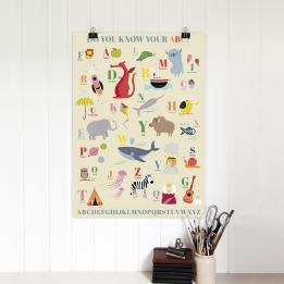 5 Sheets Of Children'S A B C Wrapping Paper
