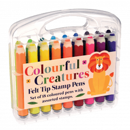 Colourful Creatures Felt Tip Stamp Pens (set Of 18)