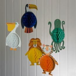 Colourful Creatures Honeycomb Decorations