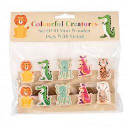 Colourful Creatures Wooden Pegs (string Of 10)