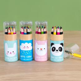 Happy Cloud Colouring Pencils And Sharpener (set Of 12)