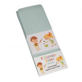 Six Cupcake Boxes With Stickers