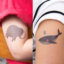 Elephant And Whale Temporary Tattoos