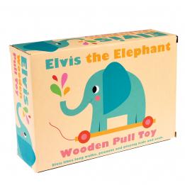 Elvis The Elephant Wooden Pull Toy