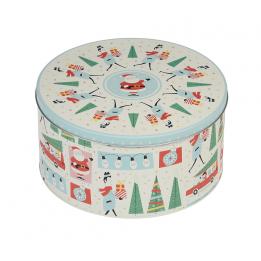 Festive Family Christmas Round Tin
