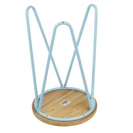 Blue Fifties Style Wooden Stool