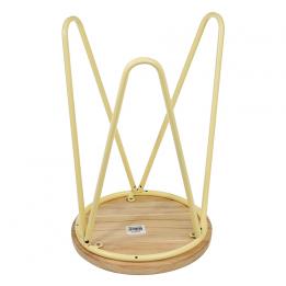Ivory Fifties Style Wooden Stool