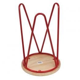 Red Fifties Style Wooden Stool