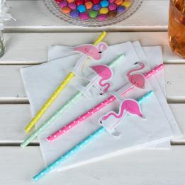 Flamingo Bay Party Straws (pack Of 4)