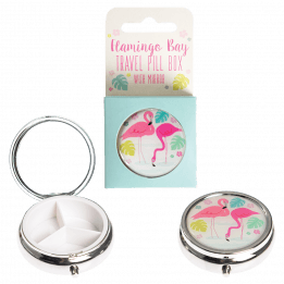 Flamingo Bay Pill Box With Mirror