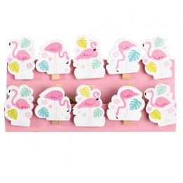 Flamingo Bay Wooden Pegs (string Of 10)