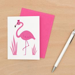 Flamingo Bell Boy Card